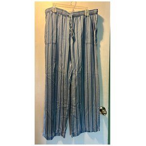 Pure Navy XL wide leg blue stripe pants 100% Lyocell
